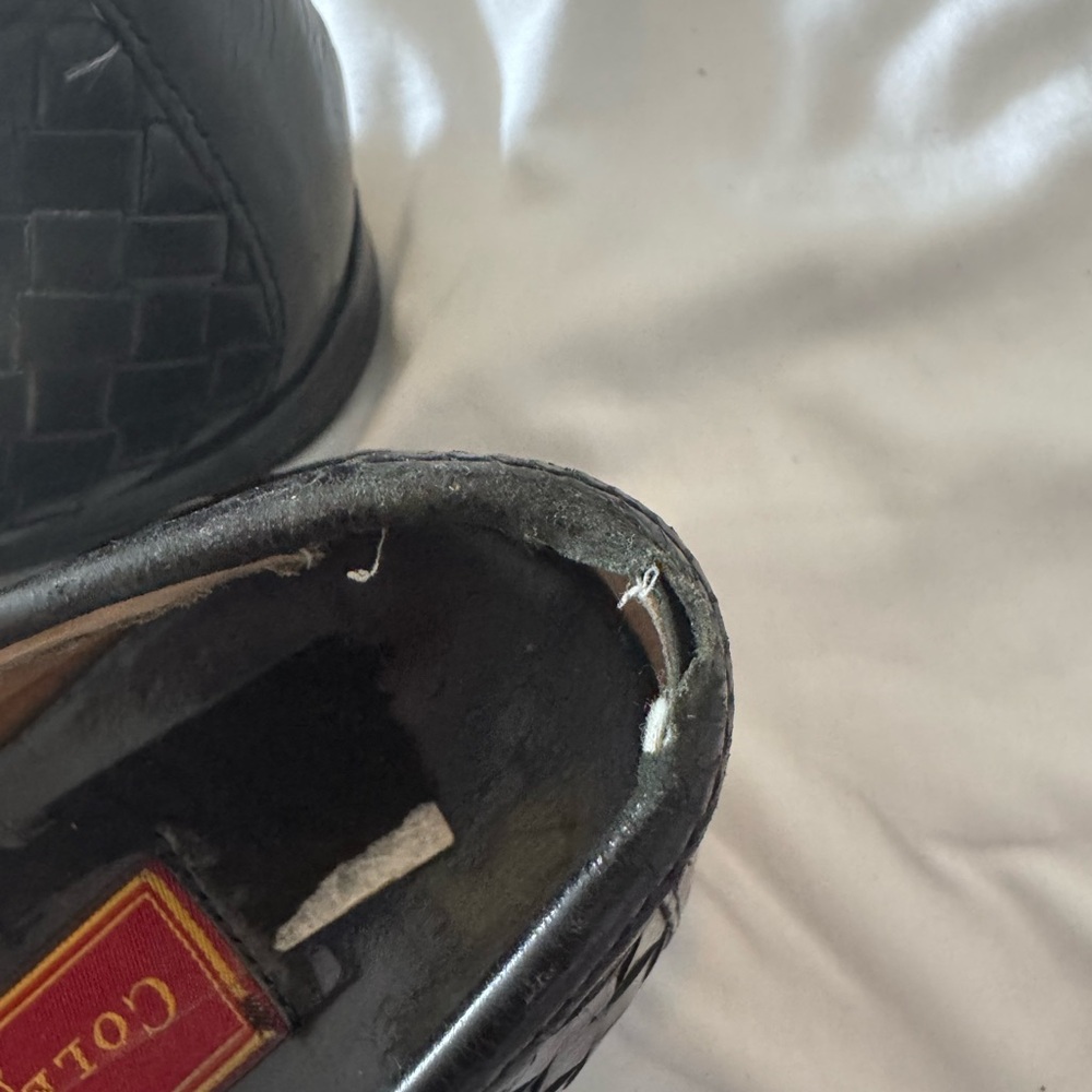 Cole Haan Men's Black Leather Braided Loafers - Picture 8 of 9